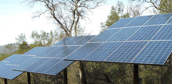 Ground mount solar electric panels on poles