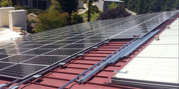 Roof mounted solar panels